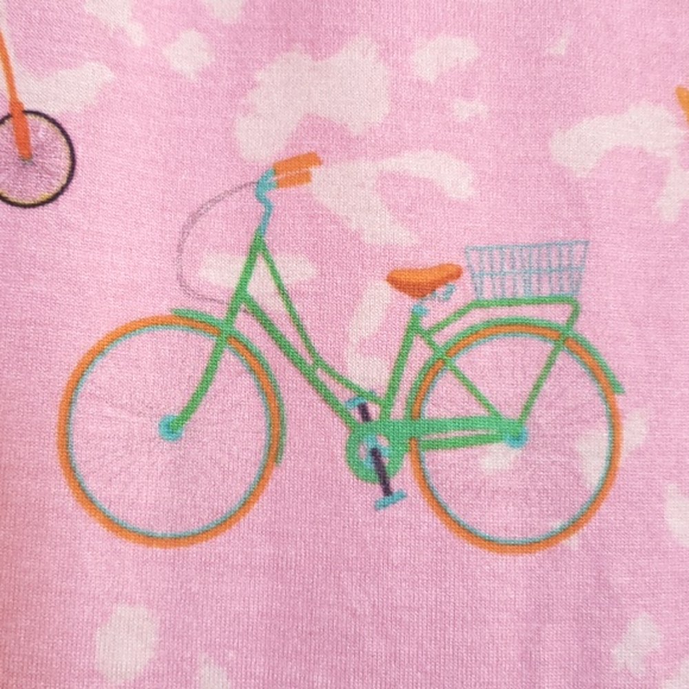 BENARES Pink Orange Bicycle Print Mini Skirt • Size Small - Picture 4 of 10